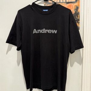 Andrew rihinestone skateshop tee